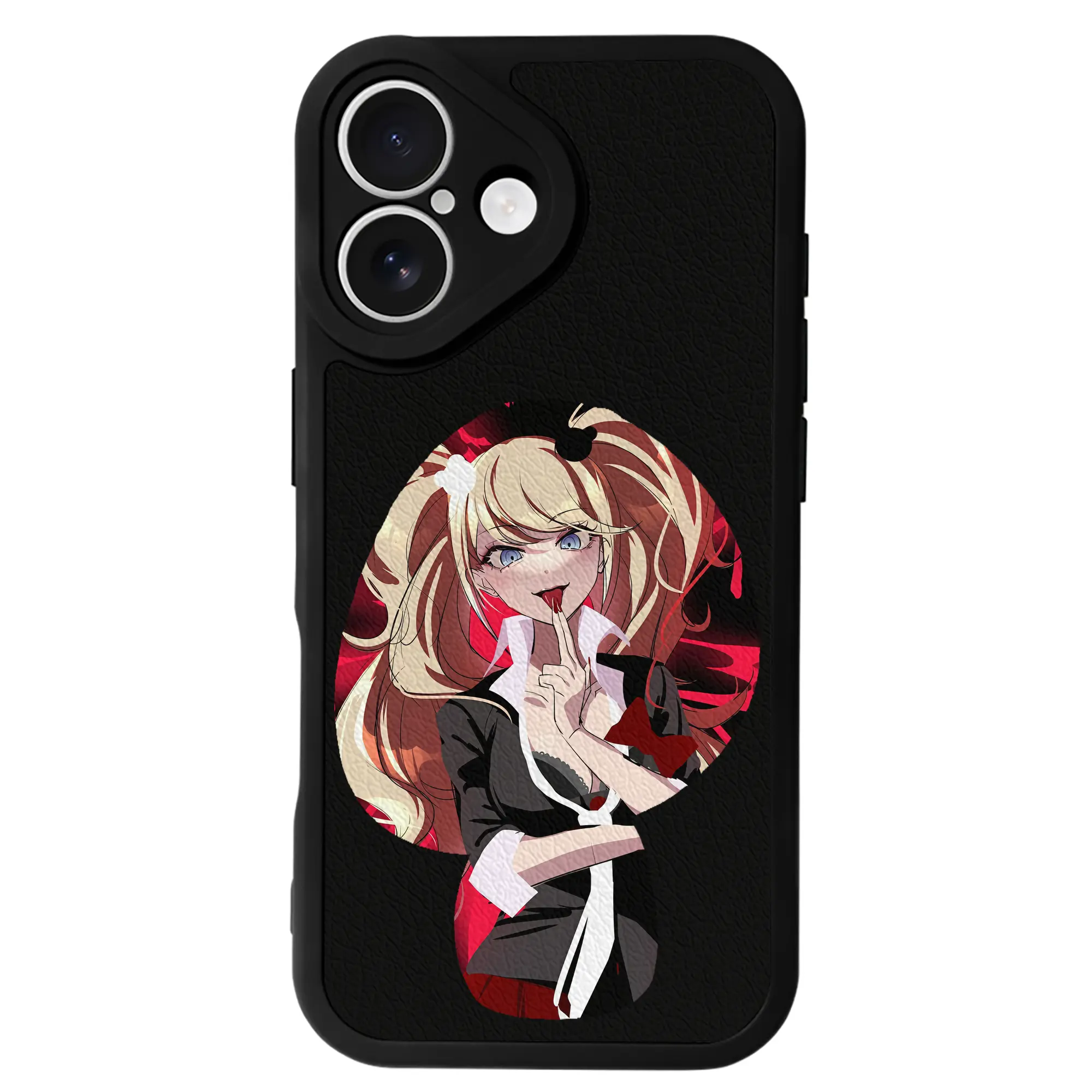 ダンガンロンパ グッズ,江ノ島盾子 - IPhone 16シリーズ対応 ・ シリコンスマホケース ・ レザー調 ・ 高精度フィット ・ 耐衝撃 ・ ワイヤレス充電対応 ・ 精密カット